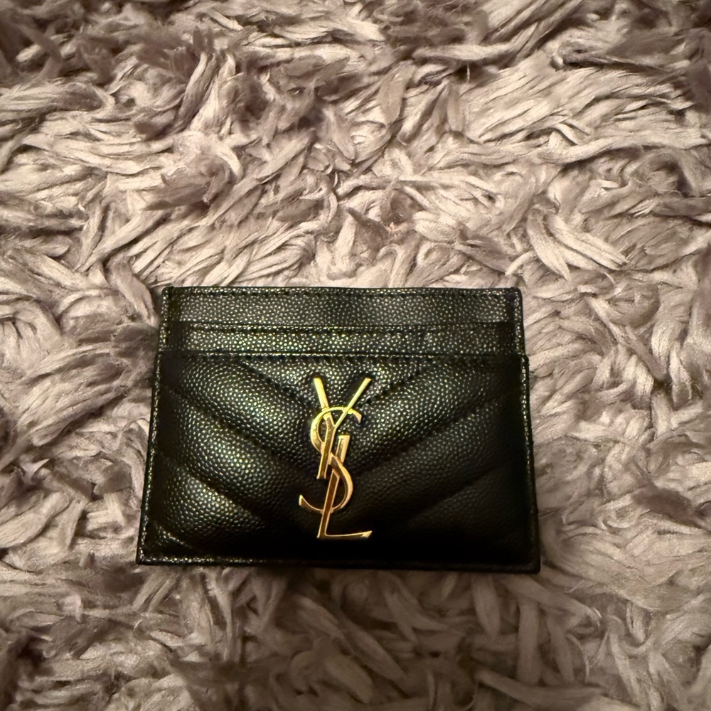 Saint Laurent Black Leather Card Holder